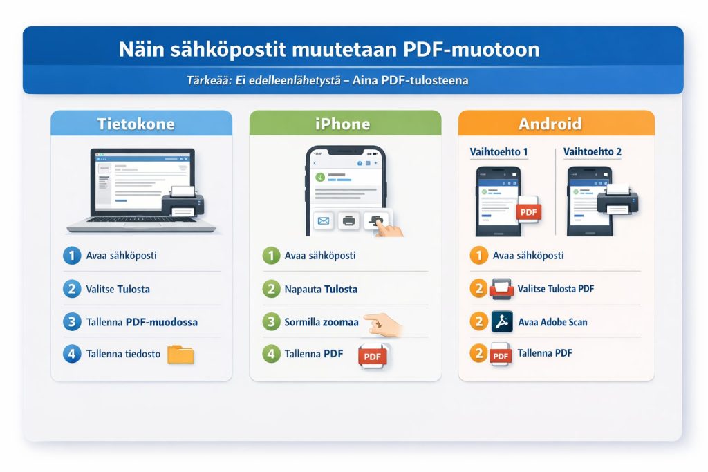 Sähköpostin muuttaminen pdf-muotoon Lakineuvo.fi